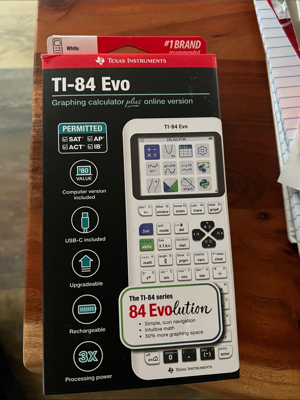 Texas Instruments TI-84 Evo Graphing Calculator - White with Black Accents